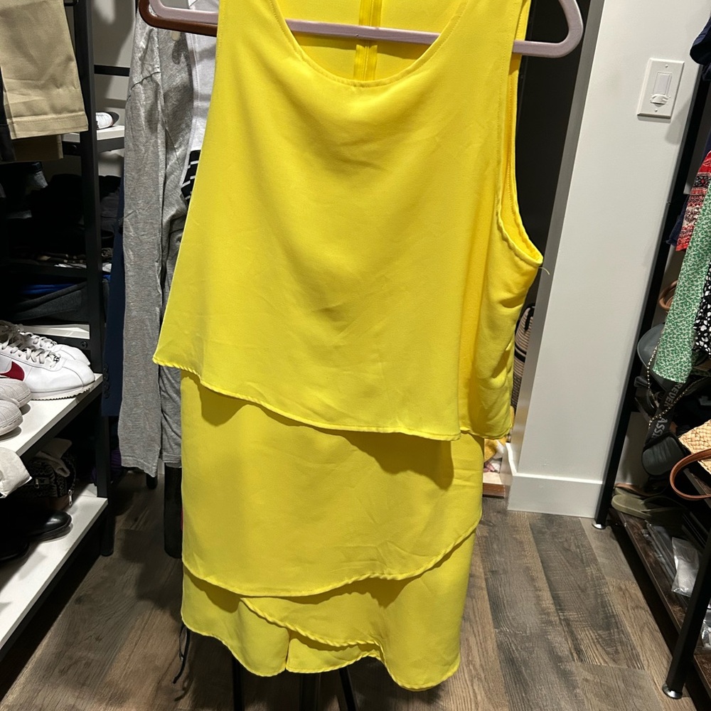 Yellow Sleeveless Layered Dress